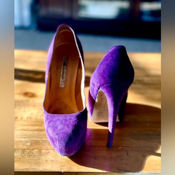 Brian Atwood Shoes - Brian Atwood Purple Platform Pumps
